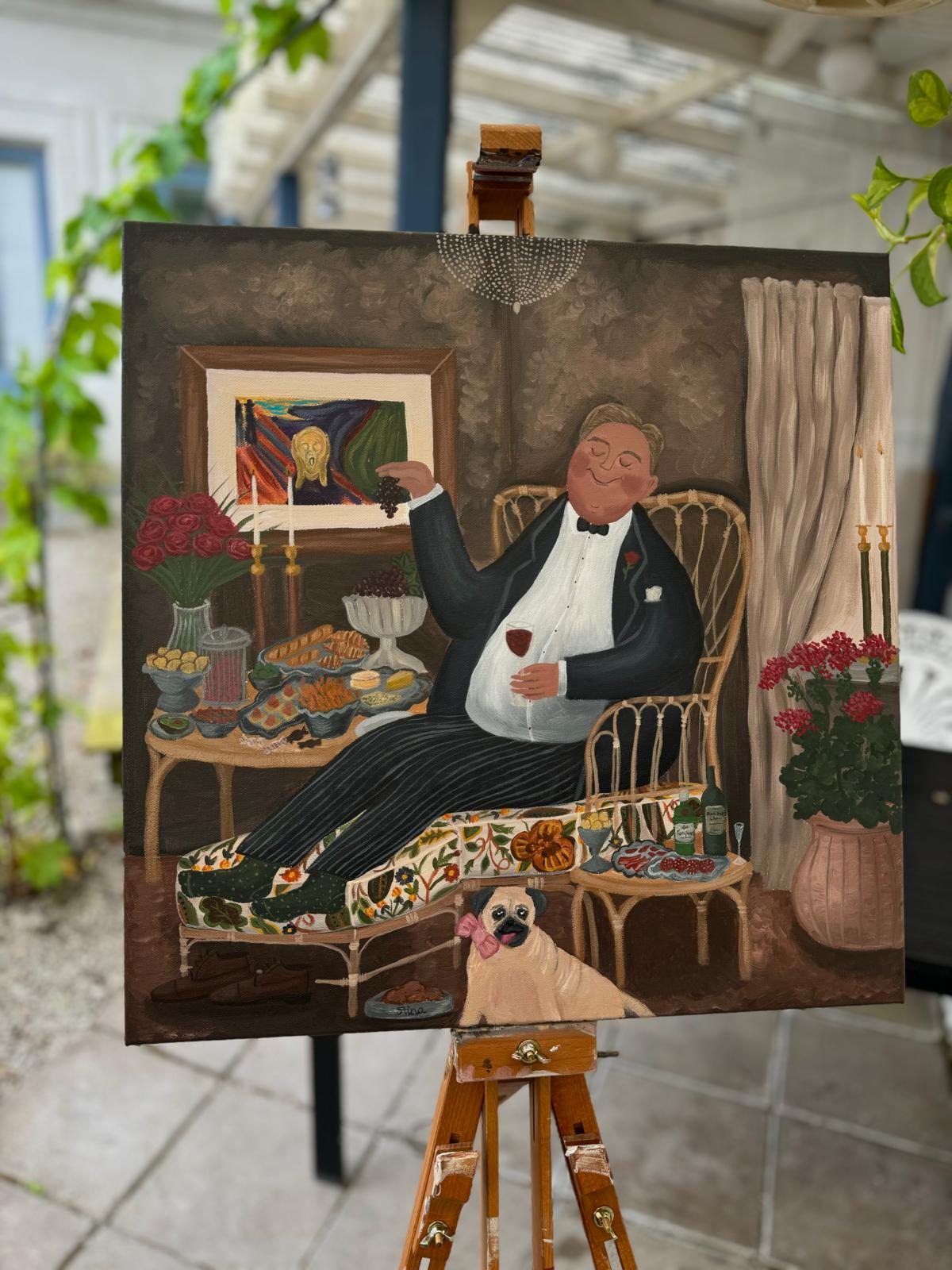 FineArt Print "Karl-Johan på hemester" 40x40cm