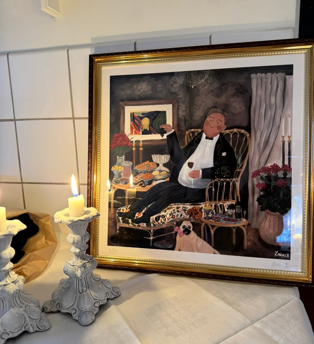 FineArt Print "Karl-Johan på hemester" 40x40cm