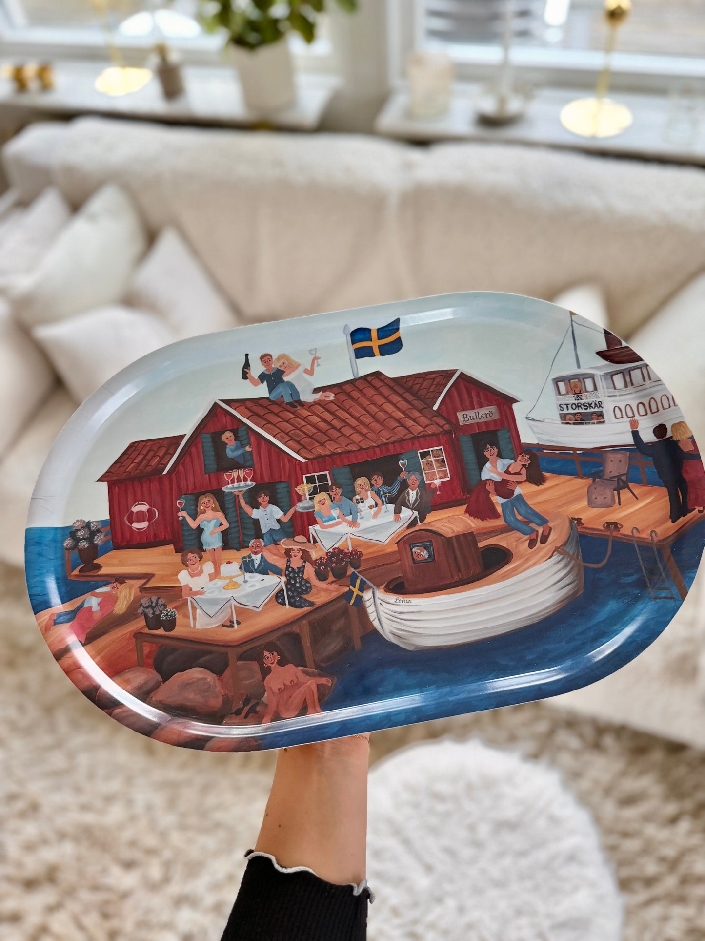 Serveringsbricka "Ljuva sommar på Bullerö"